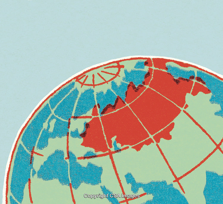 Illustrated World Map Highlighting Continents and Countries in Vibrant Colors