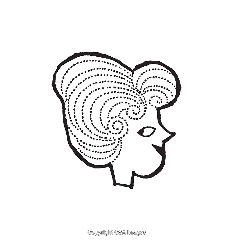 Abstract Line Art Illustration of a Female Profile with Stylized Hair