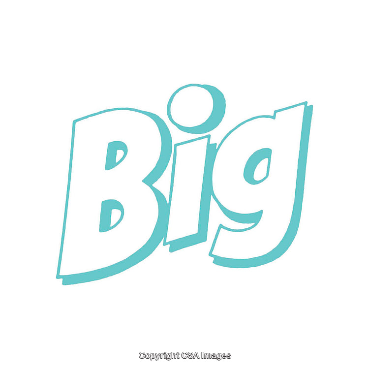 Illustration of the Word 'Big' in Stylized Teal Font