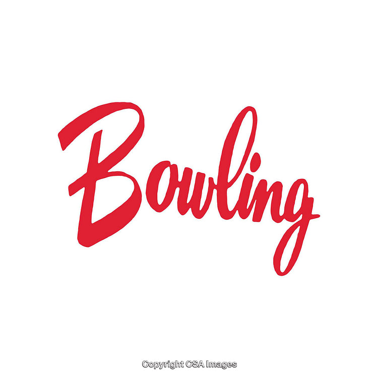 Colorful Bowling Text Illustration in Stylized Script Font Design