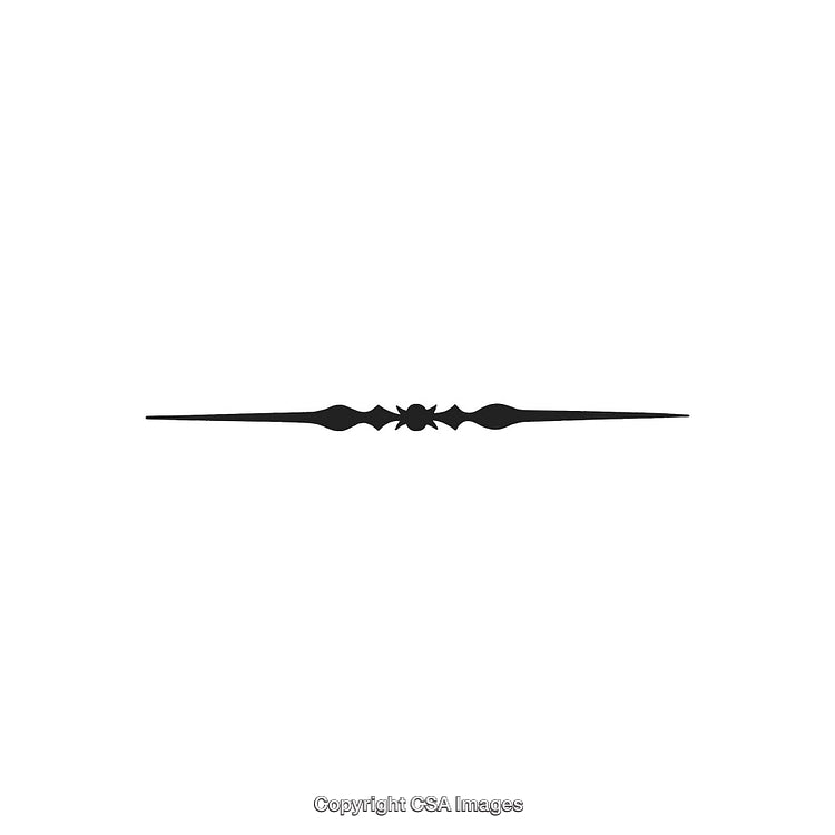 Decorative Elegant Ornamental Divider Design in Black Silhouette Style