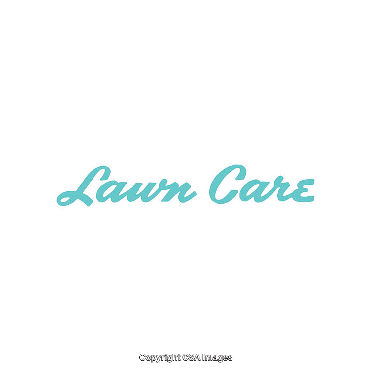 Elegant Turquoise "Lawn Care" Text on White Background