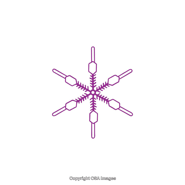 Stylized Purple Snowflake Icon in Simplistic Outline Design
