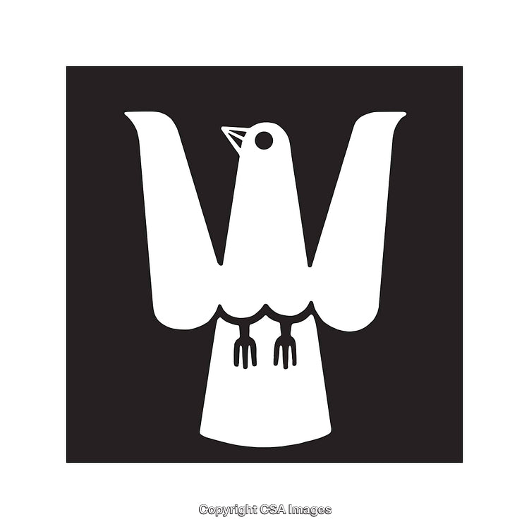Minimalist Black and White Dove Illustration with Geometric Style