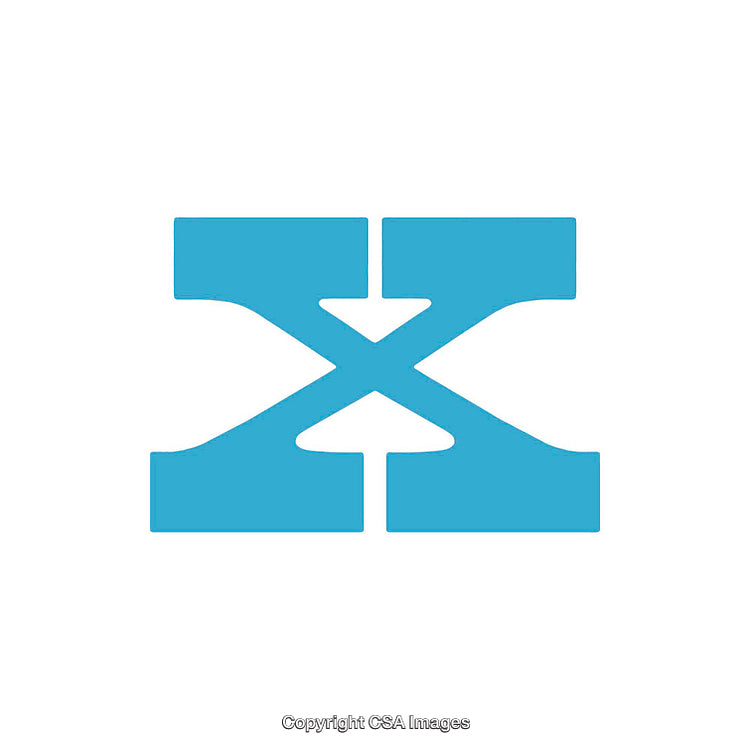 Blue Stylized Letter X on a White Background