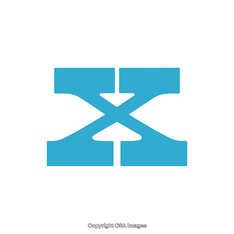 Blue Stylized Letter X on a White Background