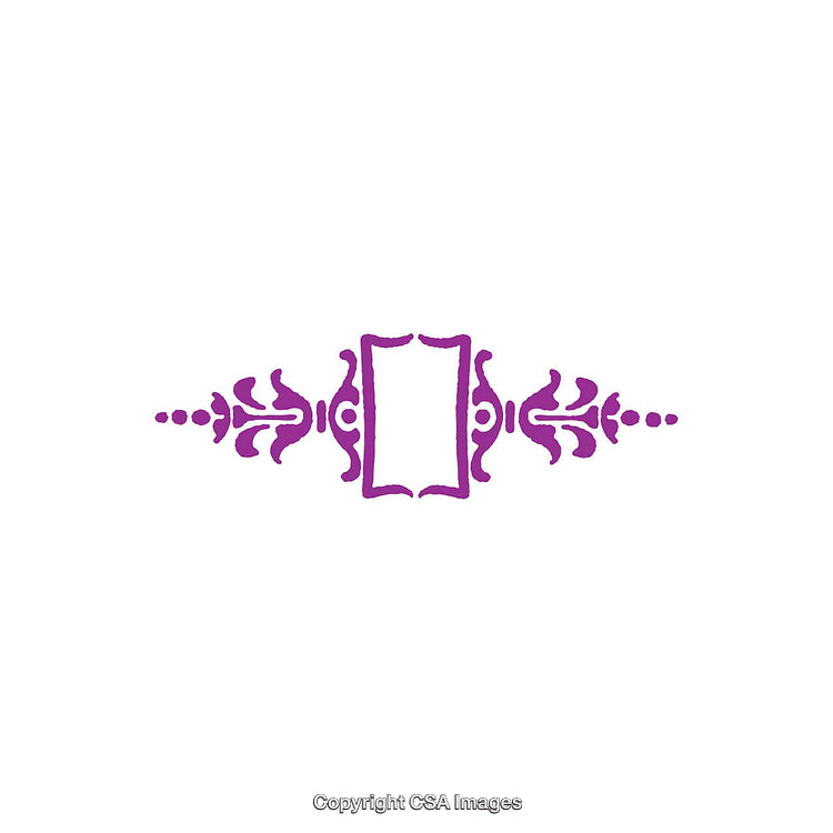 Purple Ornamental Decorative Divider Design with Symmetrical Flourishes