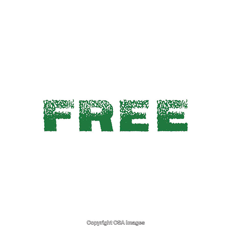 Green Bold Text Typography Displaying the Word Free on White Background