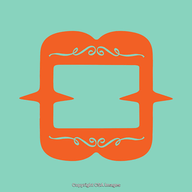 Orange Ornamental Decoration on a Light Turquoise Background Design