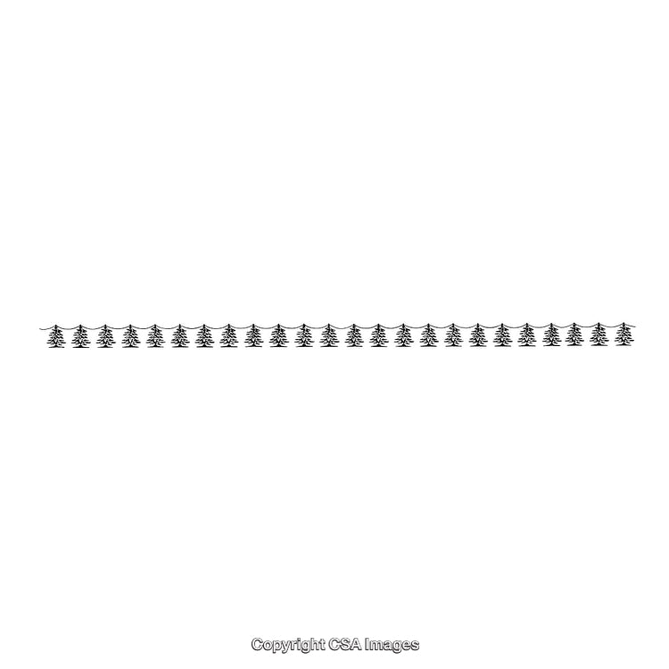 Black and White Forest Tree Pattern Border Design