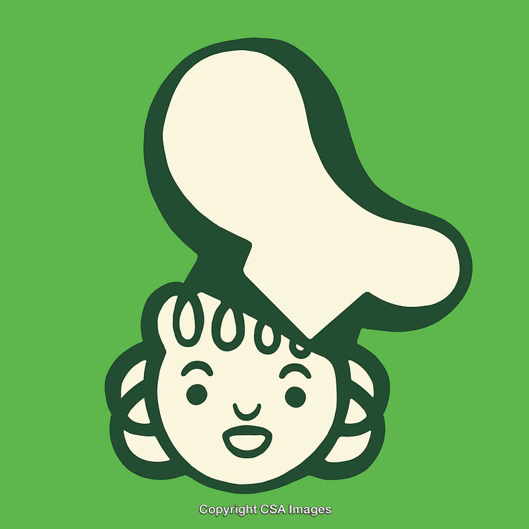 Playful Chef Character Illustration on a Vibrant Green Background