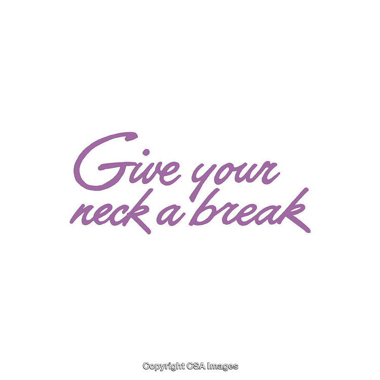 Inspirational Phrase for Relaxation in Purple Cursive Script on White Background