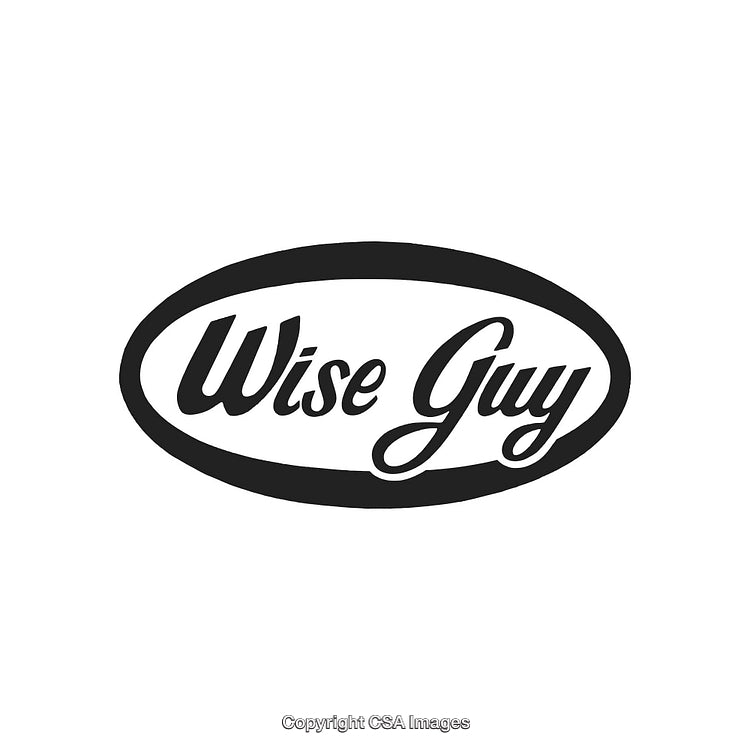 Black And White Stylish Logo Design of Wise Guy in Oval Frame