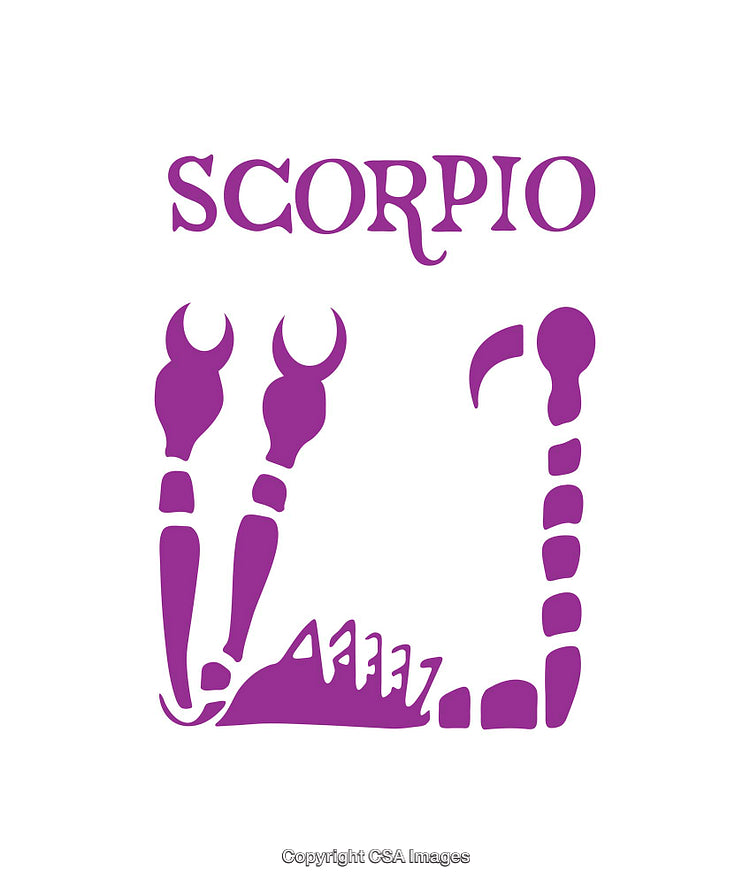 Purple Scorpio Zodiac Symbol Icon on White Background