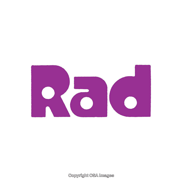 Purple Bold Typography Displaying the Word 'Rad' on White Background