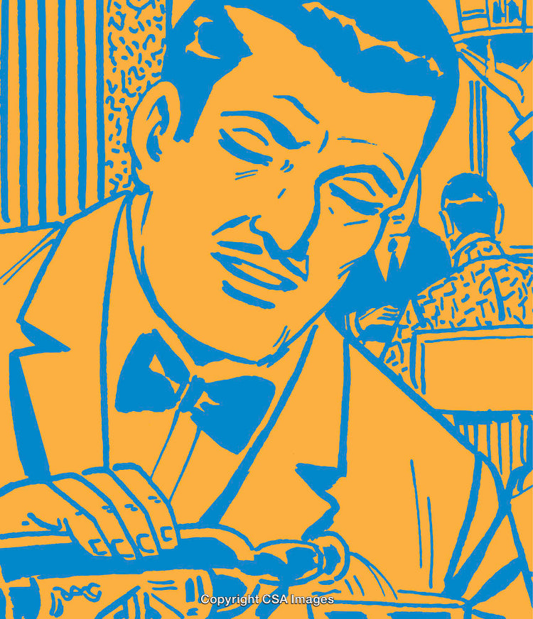 Colorful Abstract Illustration of a Man Pouring a Drink at a Bar