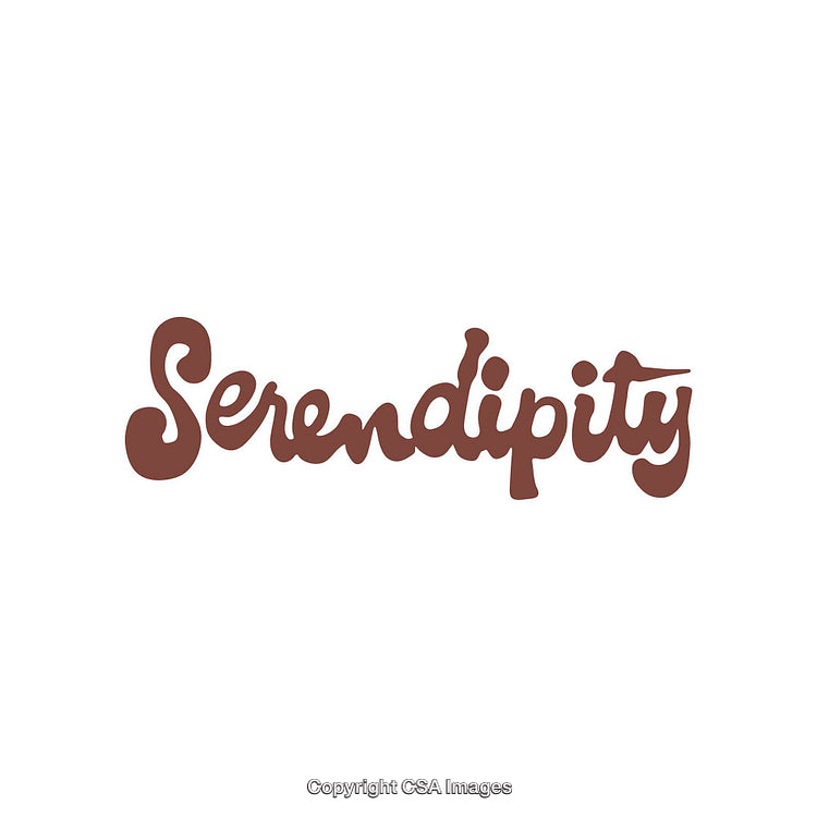 Stylized Word Art Depicting the Word Serendipity in Playful Typography