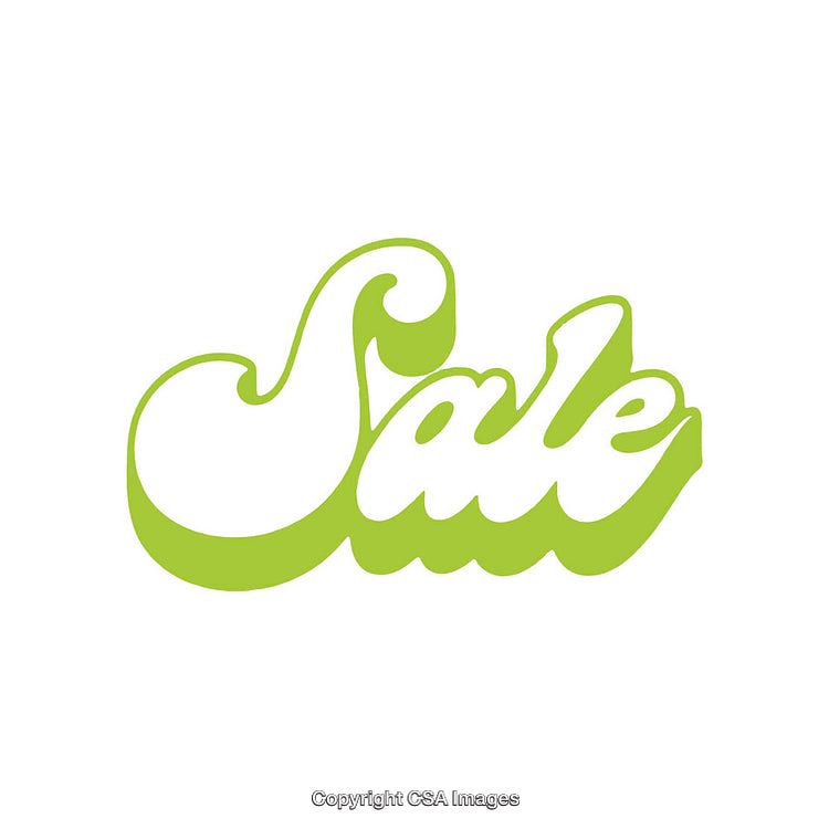 Bright Green Sale Text in Stylish Bold Font Design