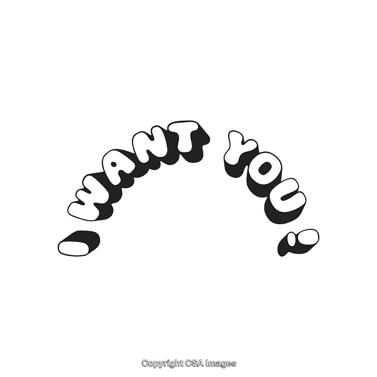 Bold Black and White 'I Want You' Graphic Design
