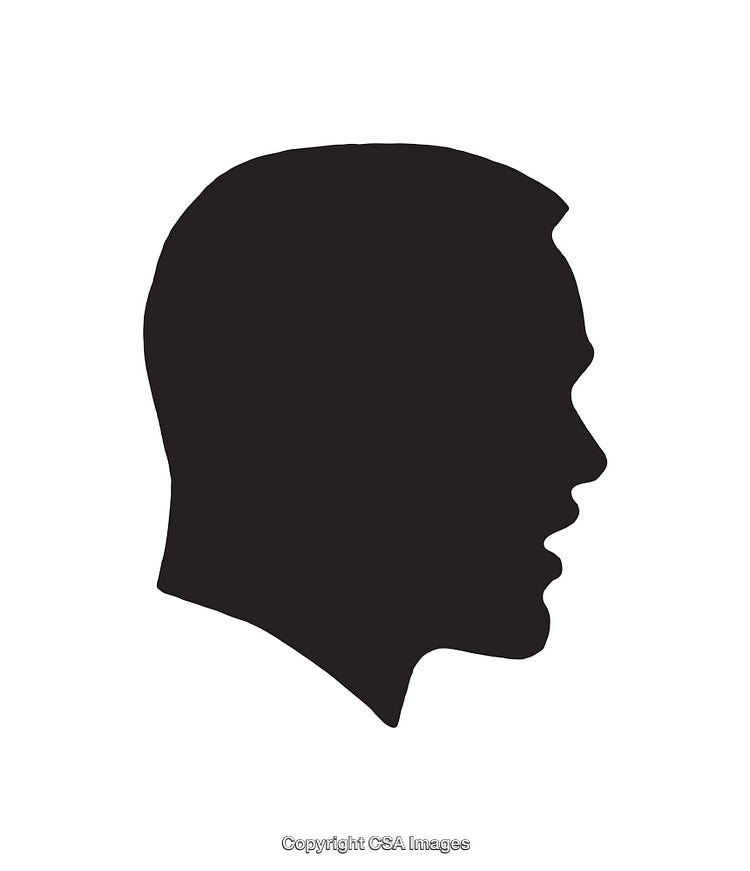 Black And White Silhouette of a Human Head Profile