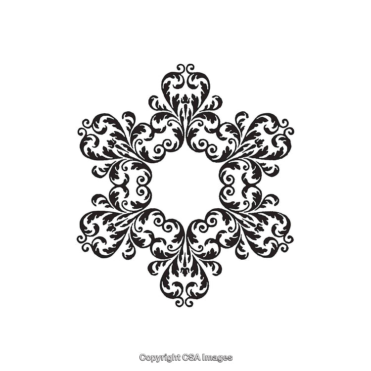 Intricate Black and White Floral Decorative Ornament Design