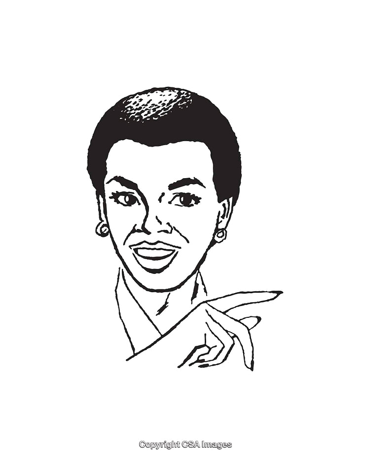 Minimalist Black and White Line Art Portrait Illustration