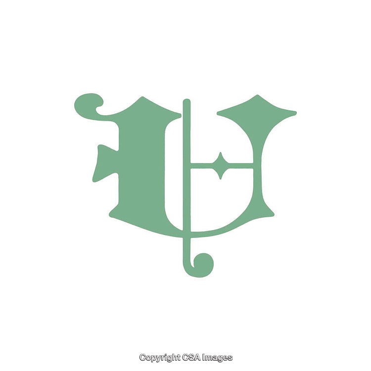 Elegant Artistic Representation of the Letter U in Green on White Background