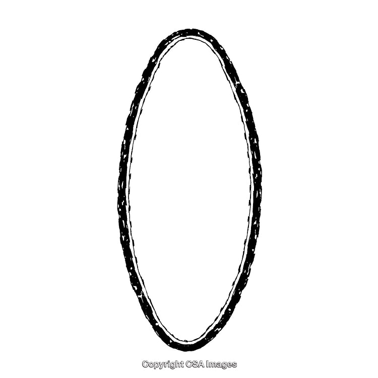 Simple Black and White Decorative Oval Frame with Artistic Border