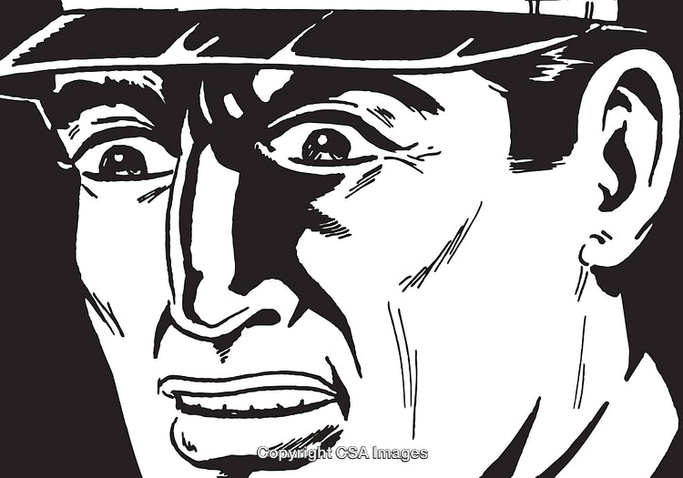 Black and White Illustration of Expression Showing Human Emotion