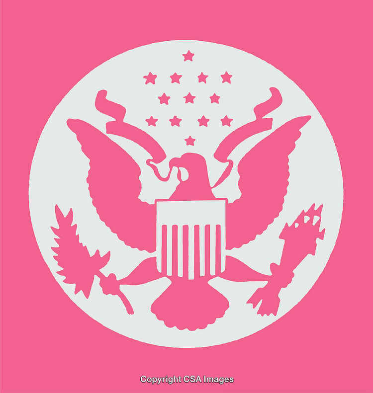 Abstract Pink Illustration Featuring a Bold American Symbol