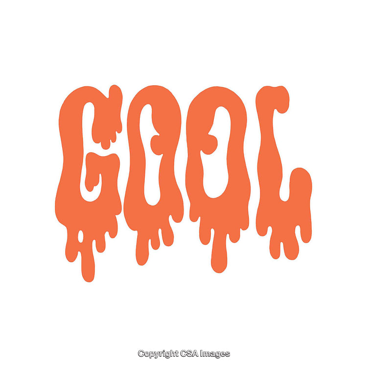 Stylized Dripping Text Artwork in Vibrant Orange Color