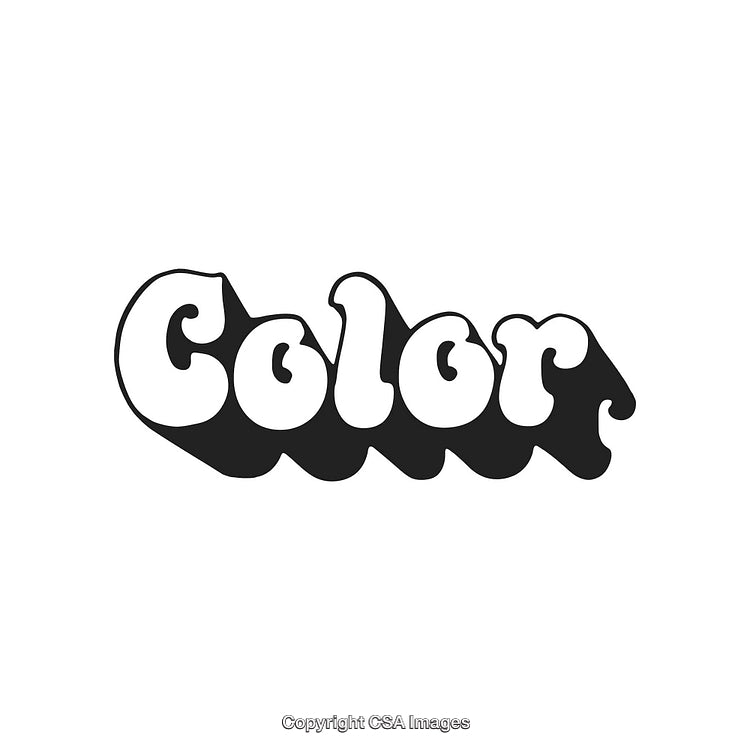 Retro-Style Black and White Typography Reading 'Color' with Playful Vibes