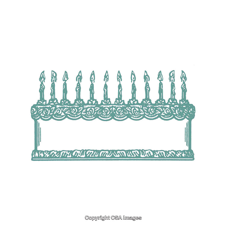 Vintage Style Art of Cake with Candles in Decorative Illustration