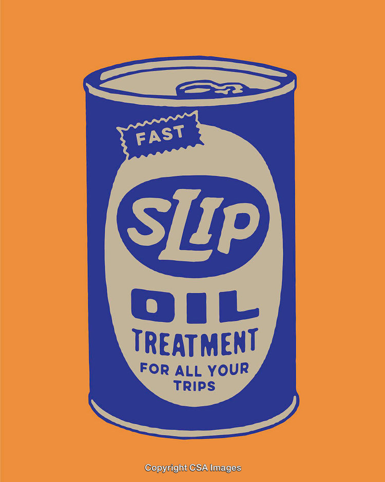 Colorful Line Art Illustration Featuring Retro Oil Can Design in Vintage Style
