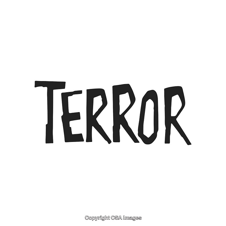 Stylized Text Inscription Reading 'Terror' in Bold Black Lettering