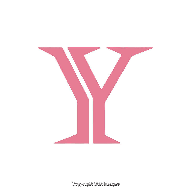 Pink Stylized Letter Y Design on a White Background