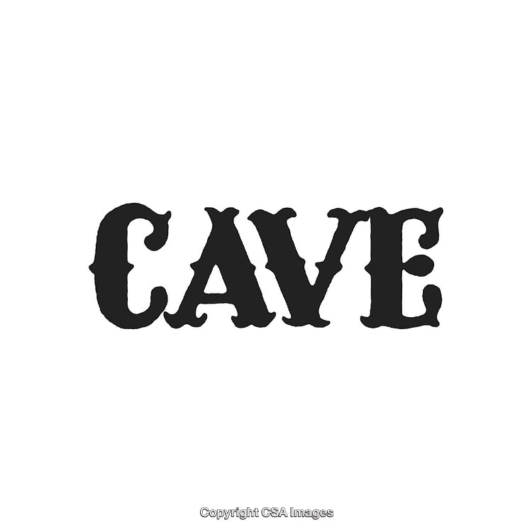 Bold Black Typography of the Word 'CAVE' on a White Background