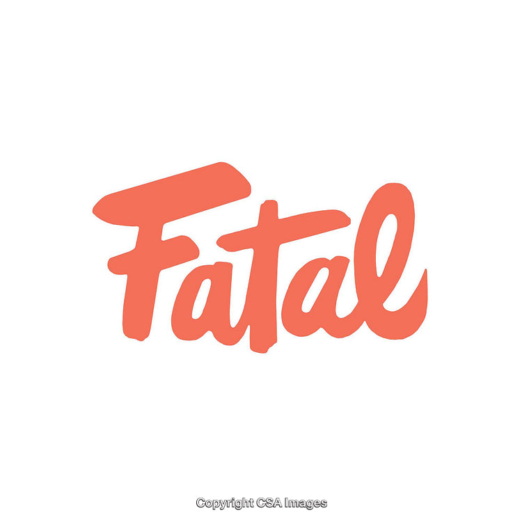 Stylized Bold Typography Artwork Featuring the Word "Fatal" in Red Tones