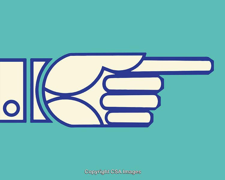 Retro Style Pointer Hand Icon in Vintage Color Illustration