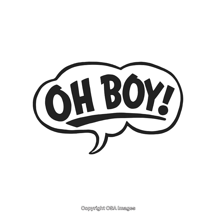 Comic Speech Bubble with Exclamation 'Oh Boy' on White Background