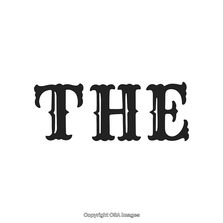 Decorative Vintage-Style Text Reading 'The' in Ornate Typeface