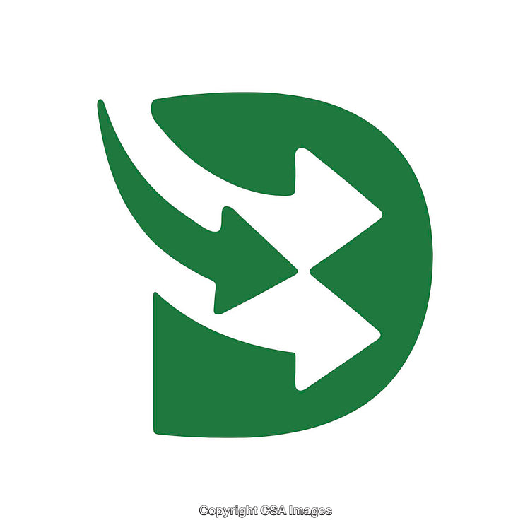 Green Abstract Logo with Arrows Suggesting Movement and Recycling