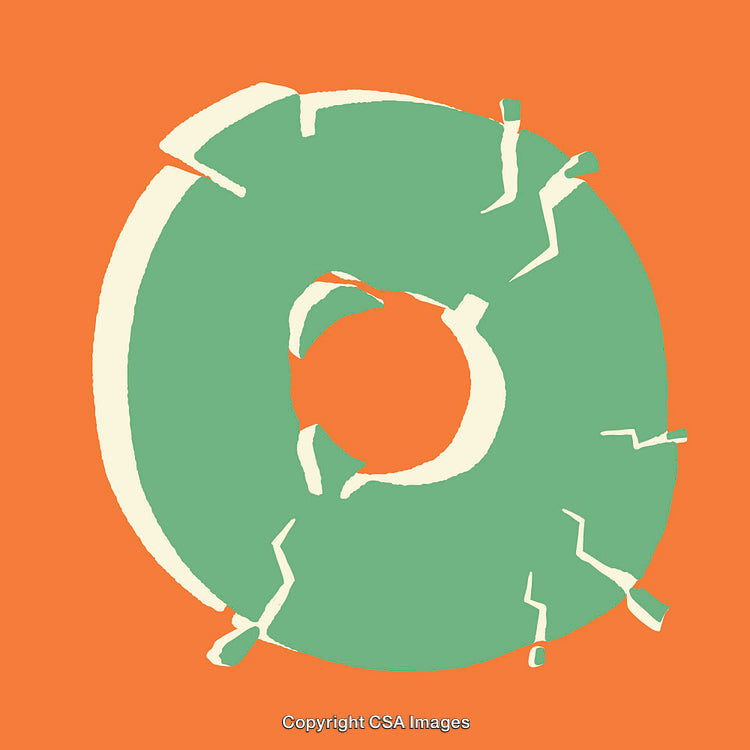 Abstract Representation of the Number Zero in Bold Graphic Style