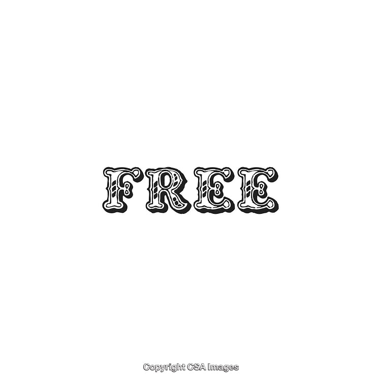 Vintage Typography Design Featuring the Word 'Free' in Decorative Font