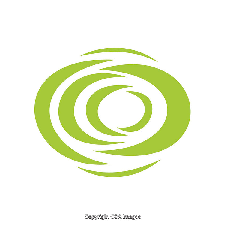 Abstract Green Swirling Dingbat Shape on Clean White Background