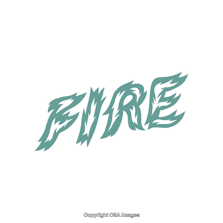 Stylized Green 'Fire' Lettering in a Bold Graphic Font Design