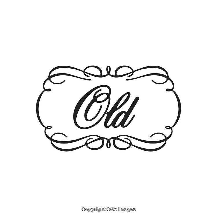 Elegant Vintage Decorative Frame Design with the Word 'Old' in the Center