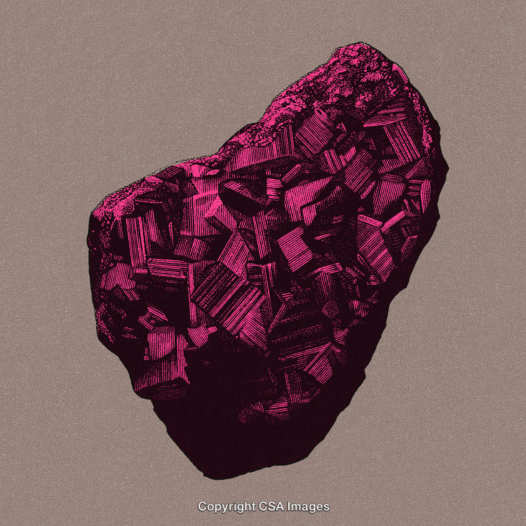 Abstract Illustration of a Crystal Rock in Vibrant Pink Tones