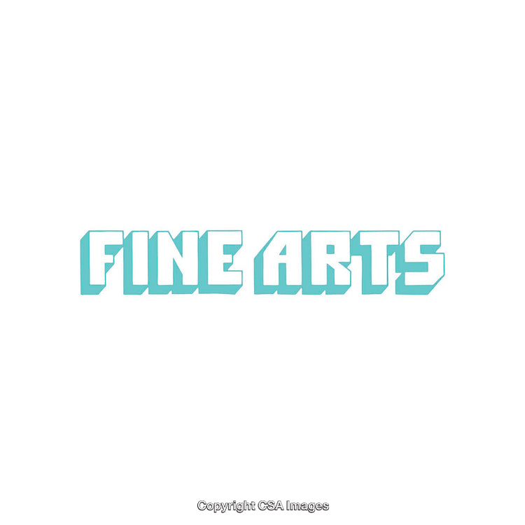 Minimalistic Fine Arts Text Design in Retro Style with Aqua Blue Color