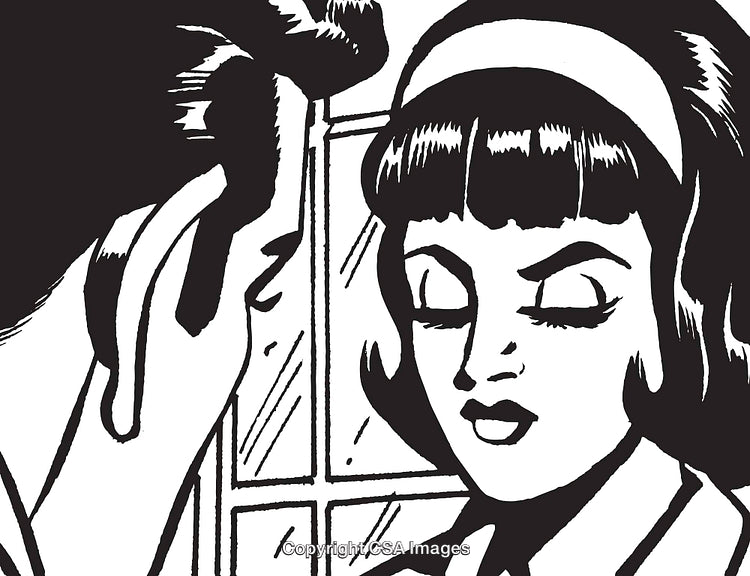 Vintage Style Comic Art Depicting a Serious Emotional Interaction